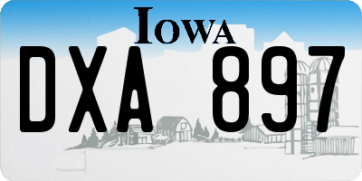 IA license plate DXA897