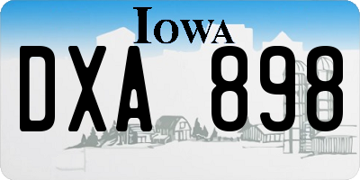 IA license plate DXA898
