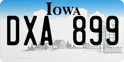 IA license plate DXA899