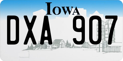 IA license plate DXA907