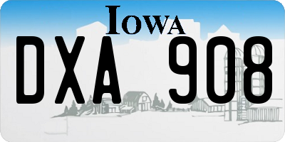 IA license plate DXA908