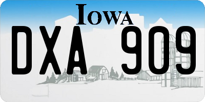 IA license plate DXA909
