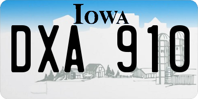 IA license plate DXA910