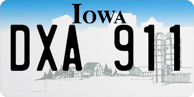IA license plate DXA911