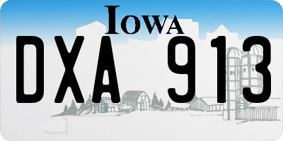 IA license plate DXA913