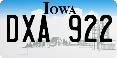 IA license plate DXA922