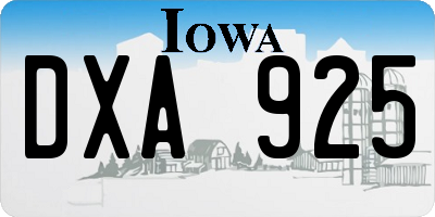 IA license plate DXA925