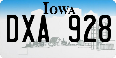 IA license plate DXA928