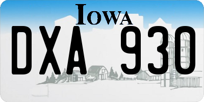 IA license plate DXA930