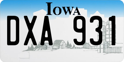 IA license plate DXA931