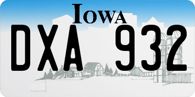 IA license plate DXA932