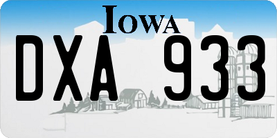 IA license plate DXA933
