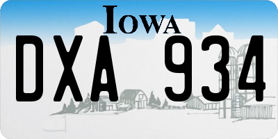 IA license plate DXA934