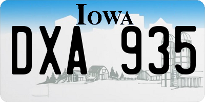 IA license plate DXA935