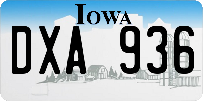 IA license plate DXA936