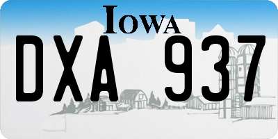 IA license plate DXA937