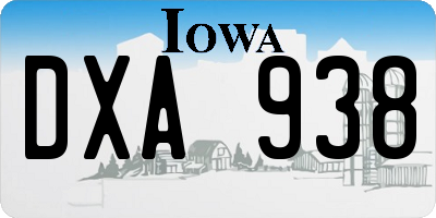 IA license plate DXA938