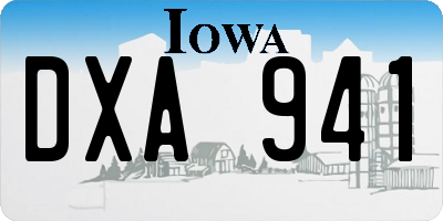IA license plate DXA941