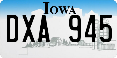 IA license plate DXA945
