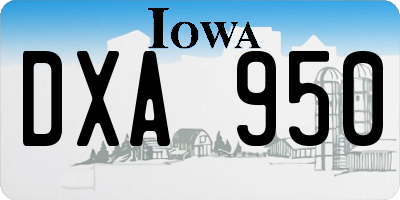 IA license plate DXA950