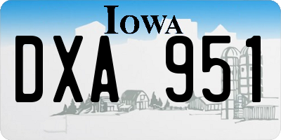 IA license plate DXA951