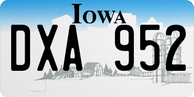 IA license plate DXA952