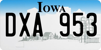IA license plate DXA953