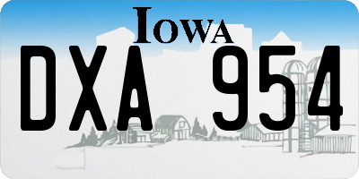 IA license plate DXA954