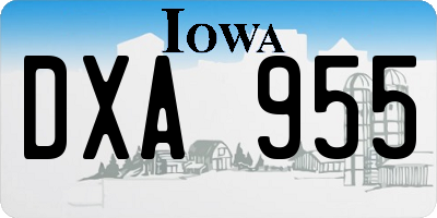 IA license plate DXA955