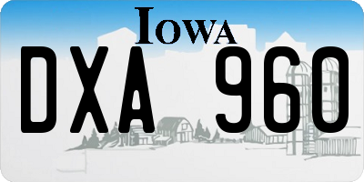 IA license plate DXA960