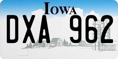 IA license plate DXA962