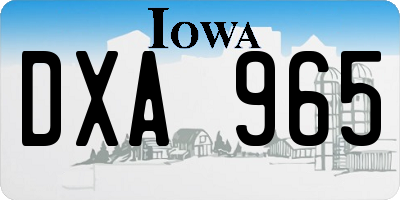 IA license plate DXA965