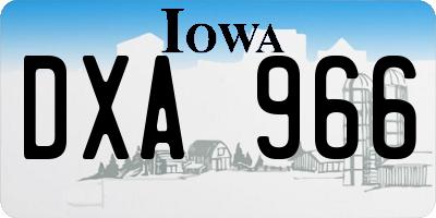 IA license plate DXA966