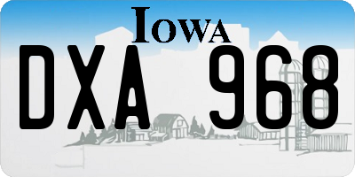 IA license plate DXA968
