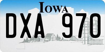 IA license plate DXA970
