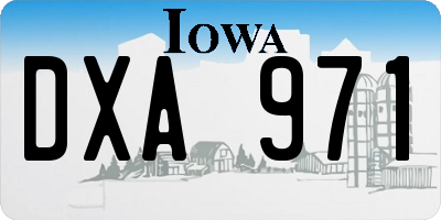 IA license plate DXA971