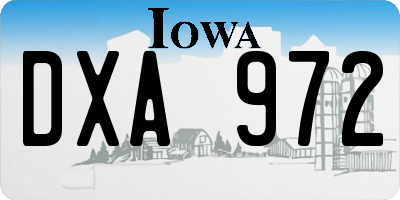 IA license plate DXA972