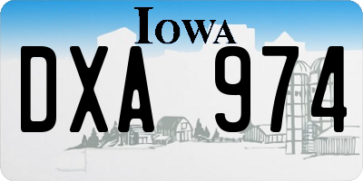 IA license plate DXA974