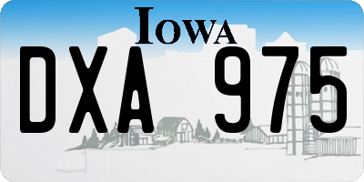 IA license plate DXA975