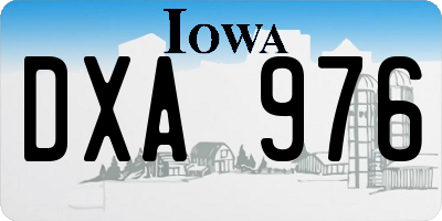 IA license plate DXA976