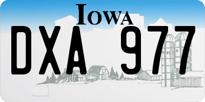 IA license plate DXA977