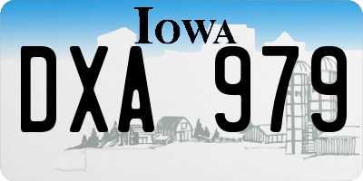 IA license plate DXA979