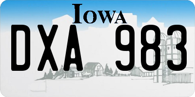 IA license plate DXA983