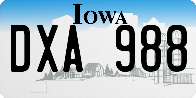 IA license plate DXA988