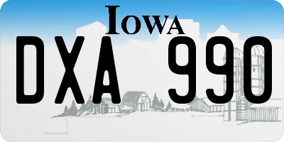 IA license plate DXA990