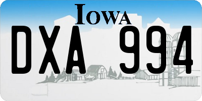 IA license plate DXA994