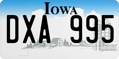 IA license plate DXA995