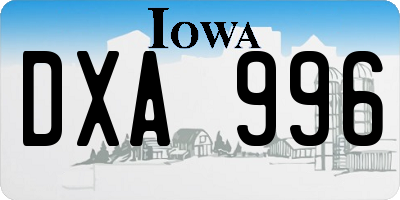 IA license plate DXA996