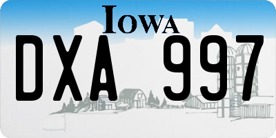 IA license plate DXA997