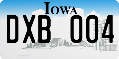 IA license plate DXB004